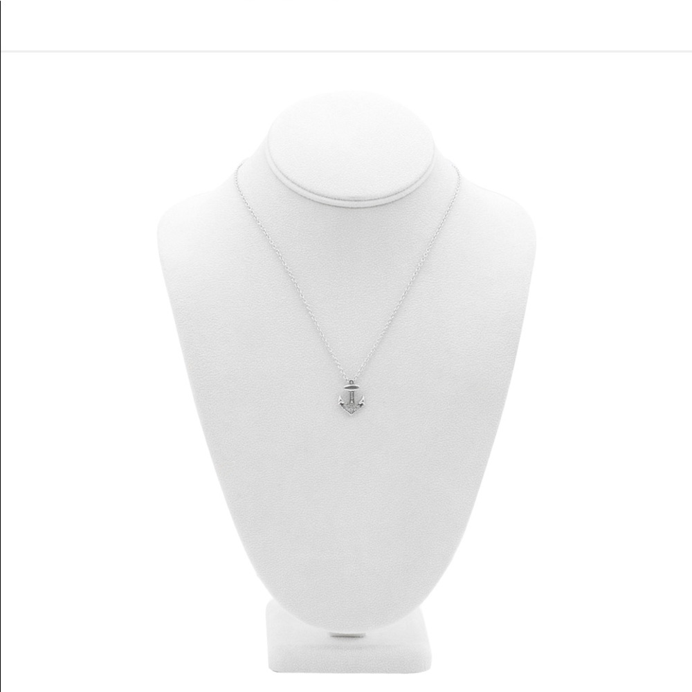 Brilliant Anchor Necklace with Austrian Crystals Stainless Steel NWT - Picture 5 of 5